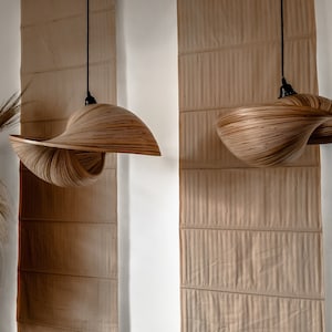 Bamboo Elle - natuurlijke verlichting, esthetische ecologische kroonluchter, perfect interieur, natuurlijke meubels, natuurlijke vloer, woondecoratie, boho-huis, binnen afbeelding 1