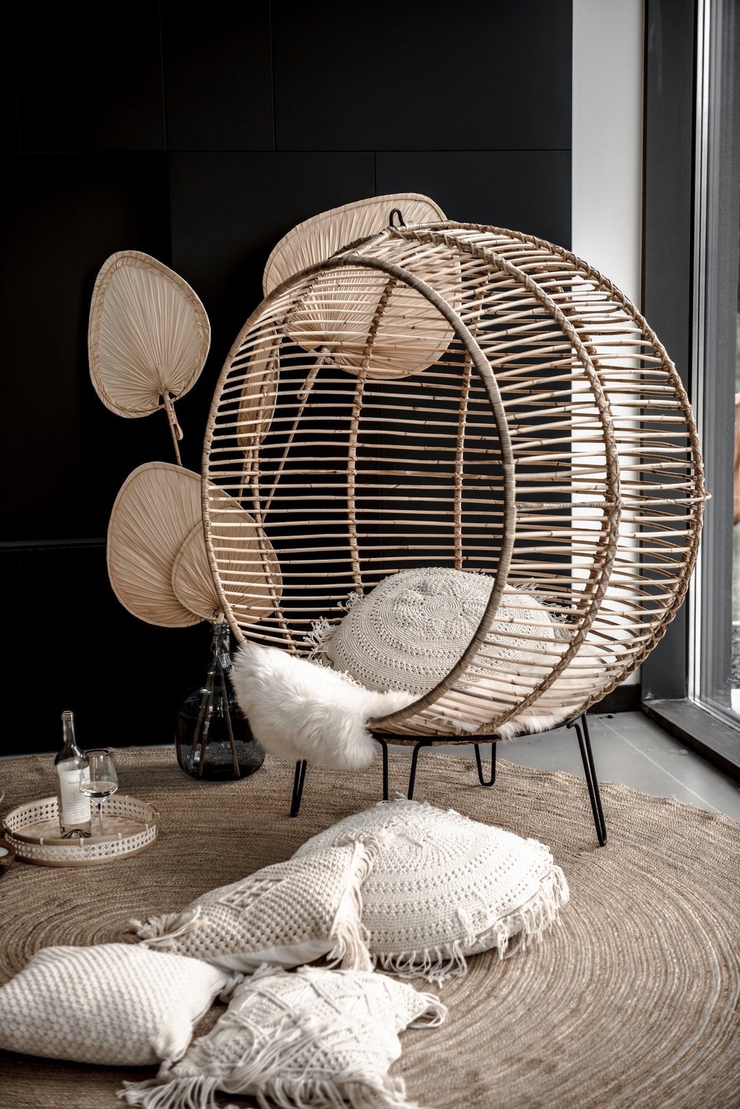 Natural Rattan Cocoon Chair