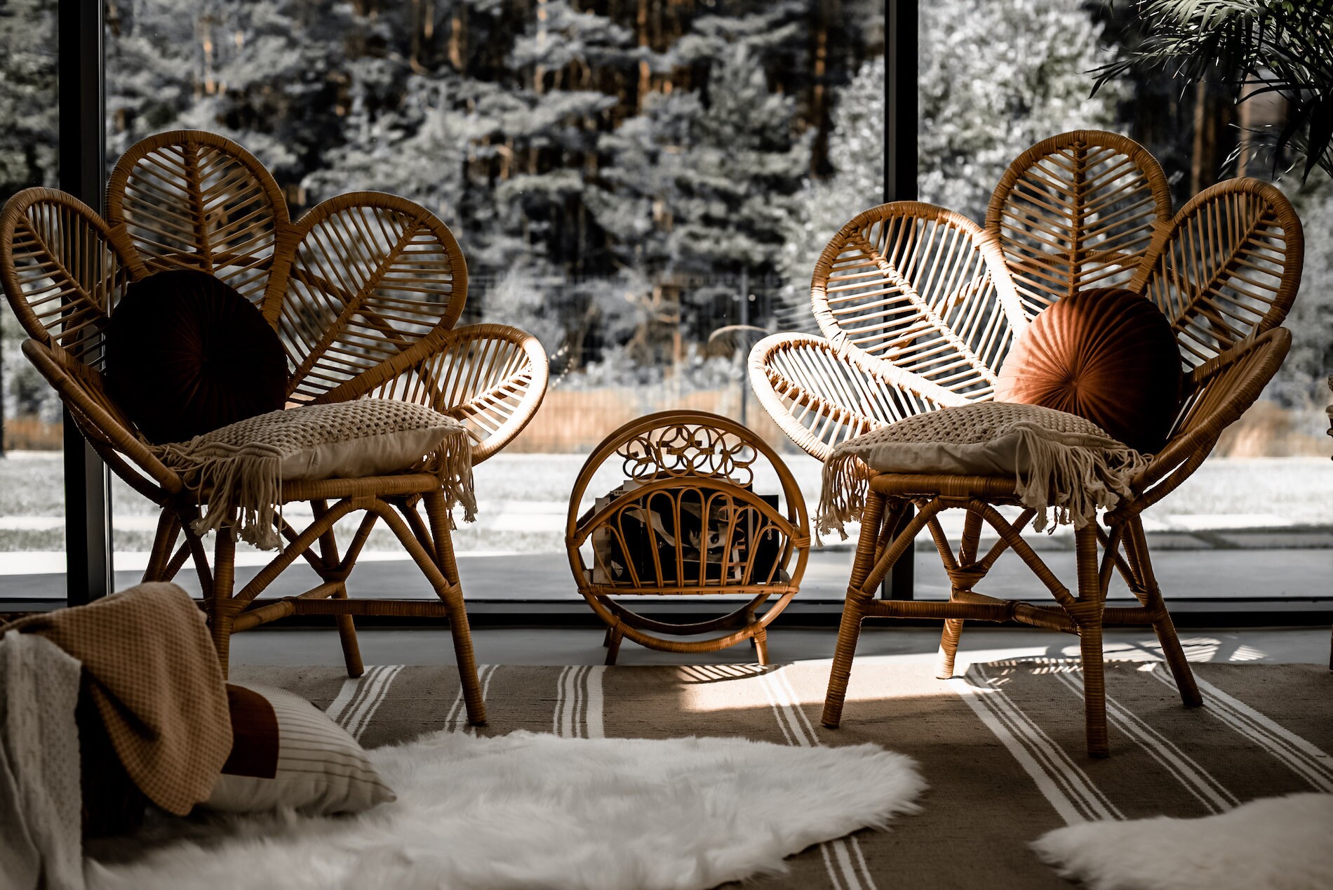 BOHO RATTAN CHAIR flower Modern Rattan Club Chair Patio Living Room Inside Furniture Boho Etsy