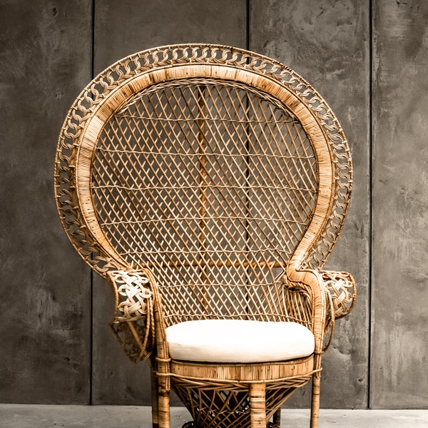 PEACOCK RATTAN CHAIR - rotan stoel, lounge stoel, binnenstoel, natuurlijk meubilair, interieur, huisontwerp, boho huis