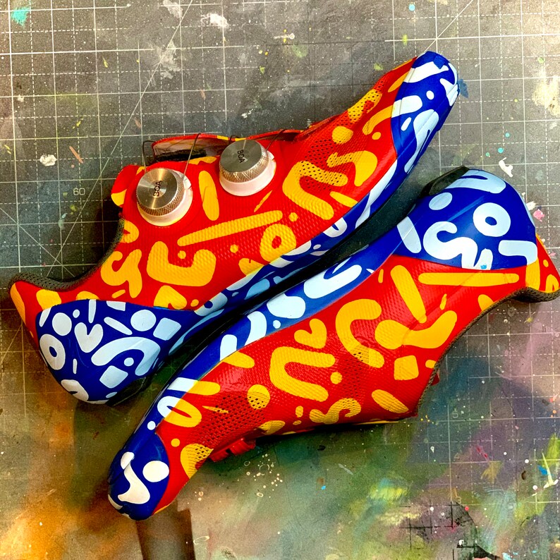 custom painted cycling shoes