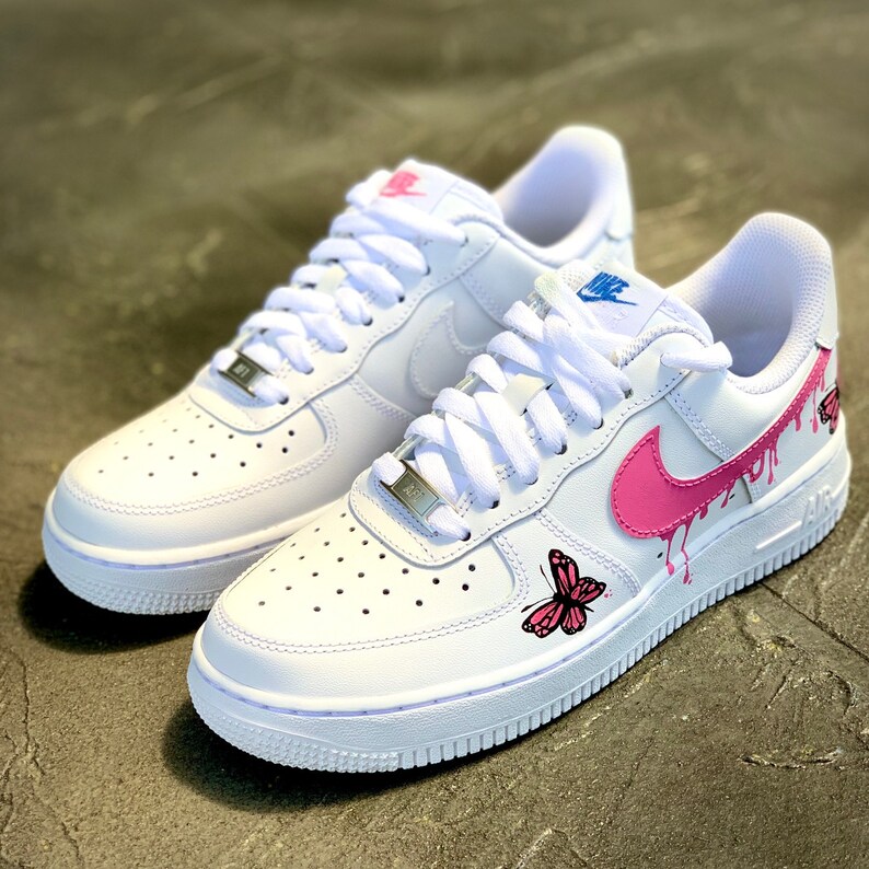 Swoosh Drip with Butterflies Nike Air Force 1 | Etsy