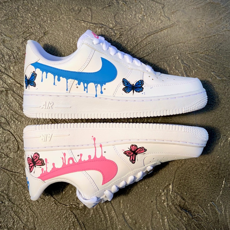 Swoosh Drip with Butterflies Nike Air Force 1 | Etsy