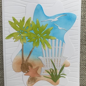 Adirondack relaxing beach card