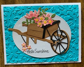 Rustic wheelbarrow card