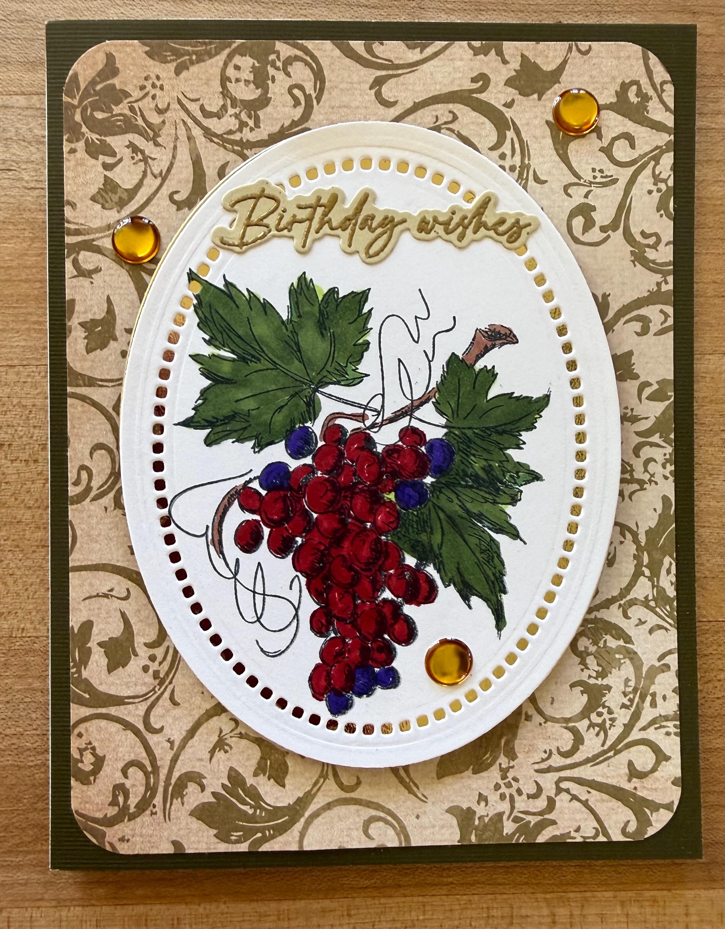 Grape Bunch Birthday Card - Etsy