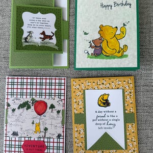 set of 4 Winnie the Pooh cards
