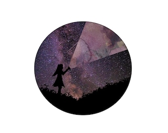 Celestial Stickers for Bullet Journaling, Galaxy Round Stickers, Mountain Stickers, Eco-friendly stickers, Night Sky Planner Stickers, Vegan
