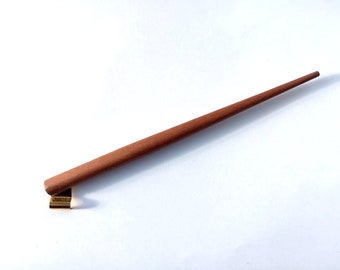 Oblique Wooden Calligraphy Pen, Solid Wood Pen Holder for Modern Calligraphy, Dip Pen Holder