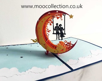 3D Pop Up Valentine's Card, 3D Anniversary Card, 3D Engagement Card, Personalised Romantic Card, Card for Couple, Bridgerton Inspired Card
