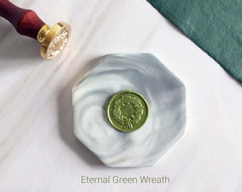 Floral Wreath Wax Seal Stamp, Wreath Wax Seal, Cherry Blossoms Flowers Stamp, Feathers Wax Stamp,  Ribbon Floral Wax Seals, Floral Wax Seals