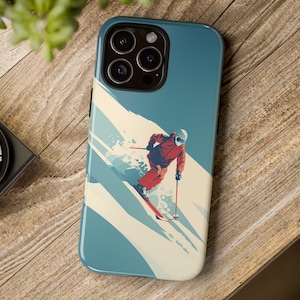 Skiing Adventure Phone Case: Winter Sports Mountain Design