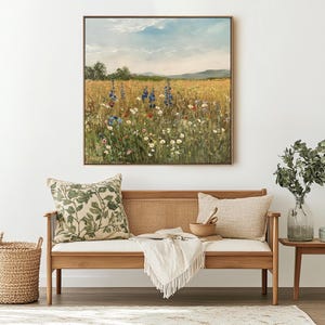 Large Framed Vintage Botanical Wall Art | Oil Painting Print | Living Room Wall Art | Canvas Wall Art | Botanical Floral Art