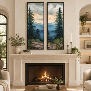 Custom Set of Two 12×36 Framed Canvas Prints – Black Floater Frames