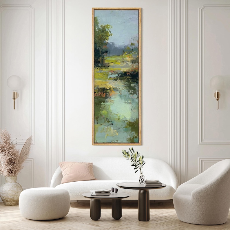 Abstract Landscape Canvas Print | Impressionist River Nature Wall Art ...