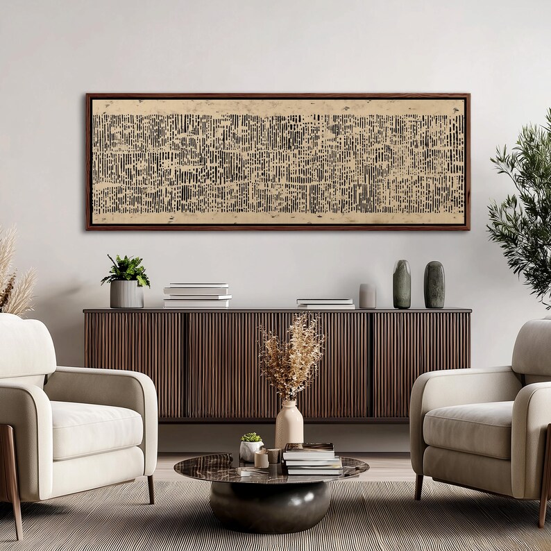 Wabi Sabi Japandi Panoramic Wall Art | Large Abstract Neutral Beige ...