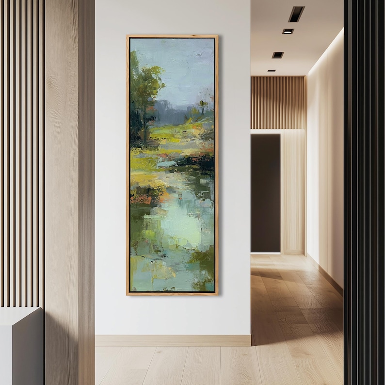 Abstract Landscape Canvas Print | Impressionist River Nature Wall Art ...