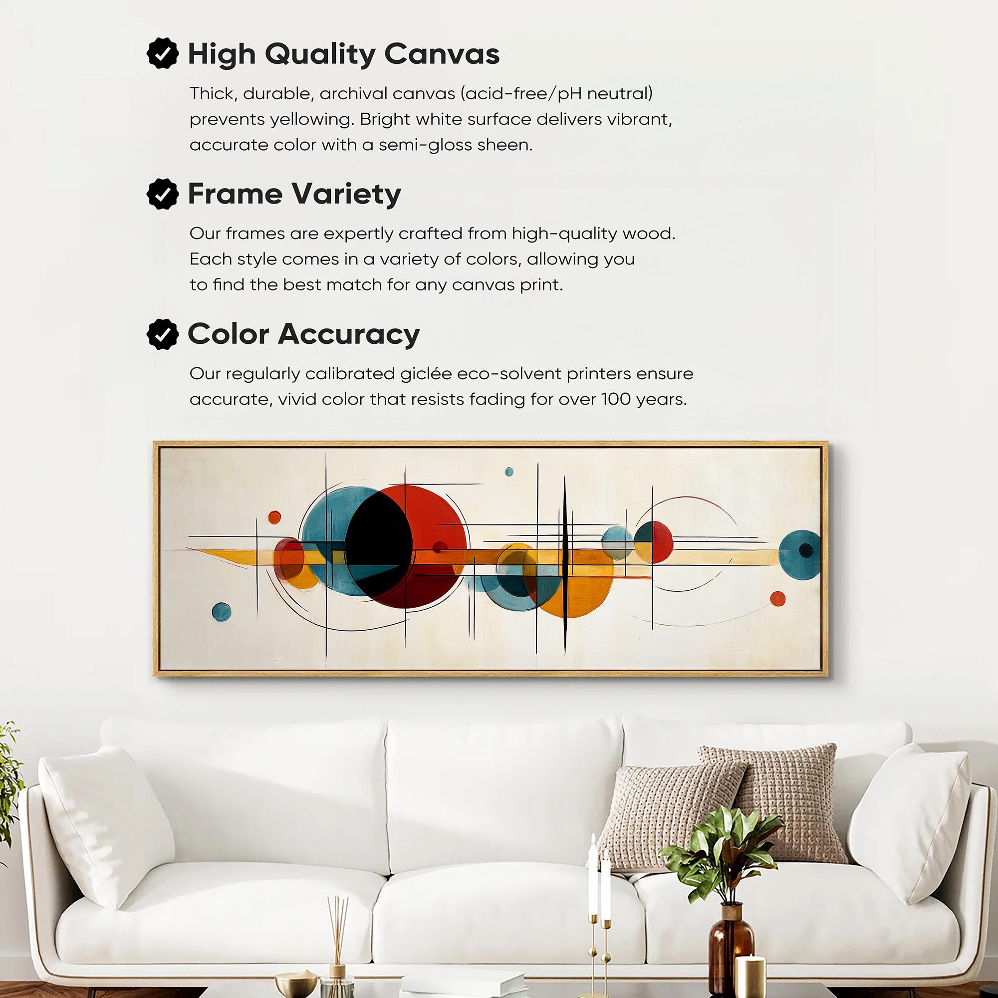 Mid Century Modern Abstract Wall Art, Wide Horizontal Canvas Print ...
