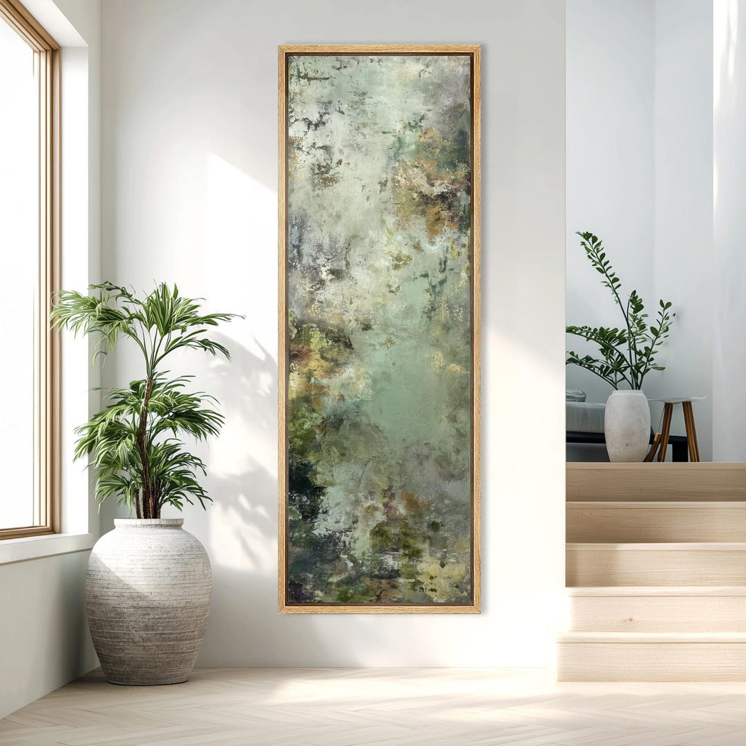 Sage Green Abstract Canvas Print, Organic Modern Framed Wall Art - Etsy