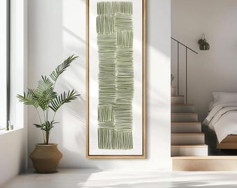 Abstract Green Botanical Simple Minimalist Extra Large Framed Wall Art Oversized Canvas Print