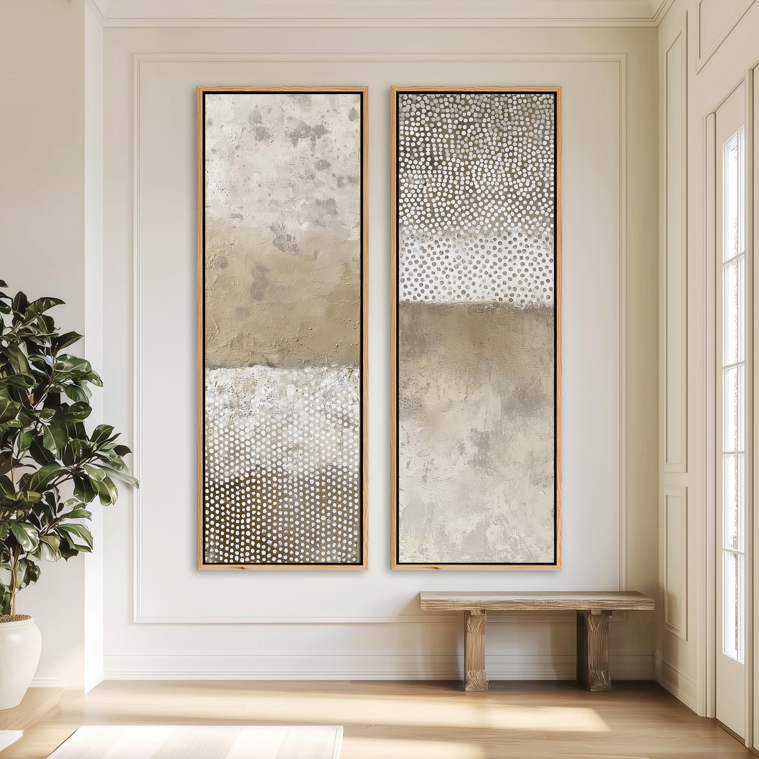 Large Wabi Sabi Minimalist Abstract Wall Art - Framed Canvas Set of 2 ...