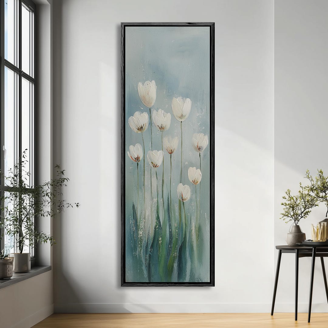 Vintage Tulip Flower Canvas Wall Art, Botanical Farmhouse Decor - Etsy