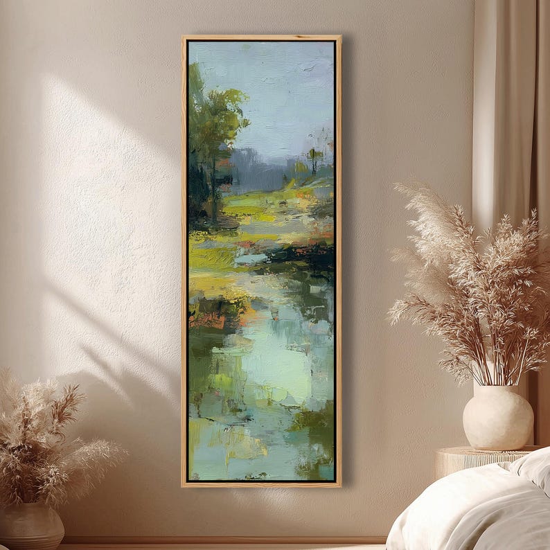 Abstract Landscape Canvas Print | Impressionist River Nature Wall Art ...