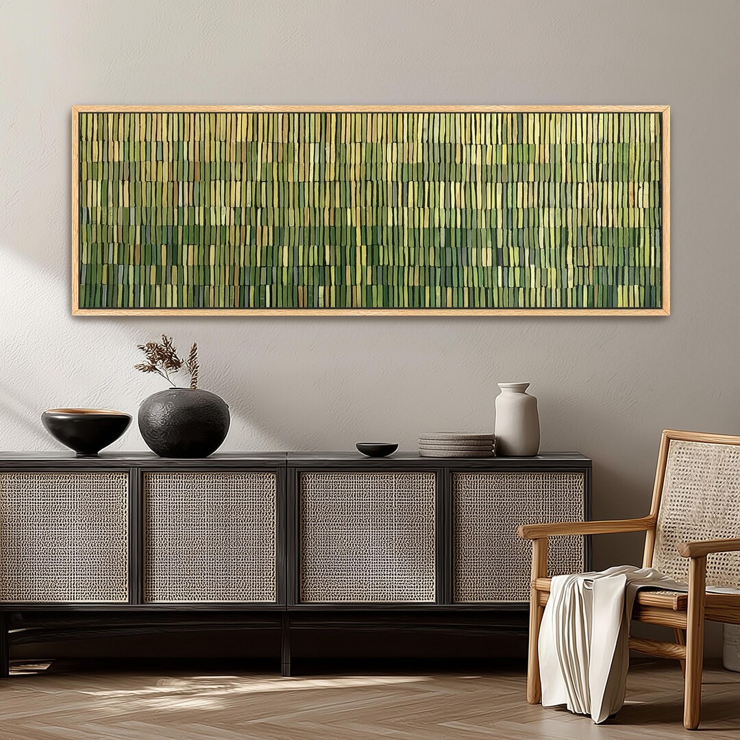 Wabi Sabi Abstract Wall Art | Green Minimalist | Large Framed Canvas ...