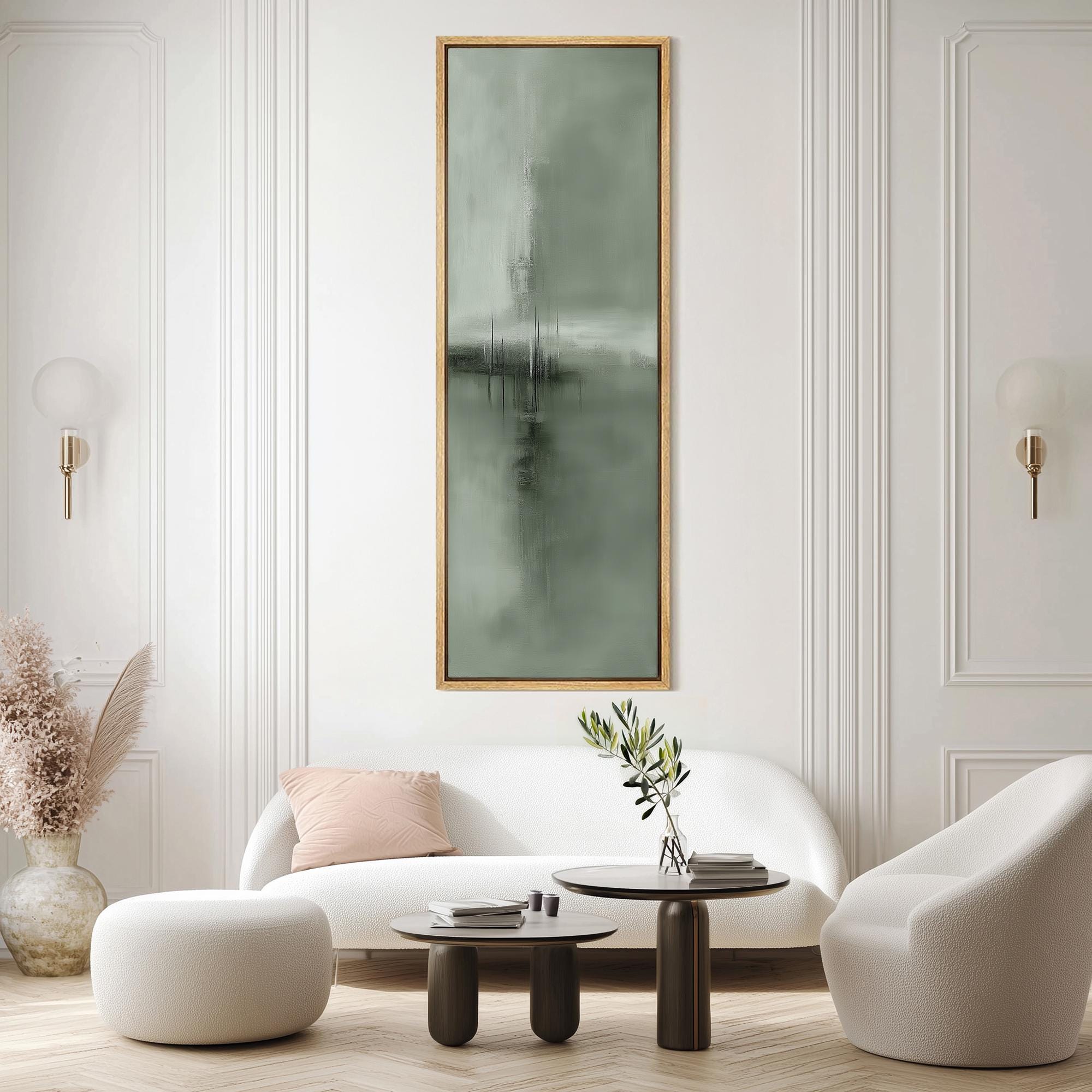 Sage Green Abstract Canvas Print, Organic Modern Framed Wall Art - Etsy