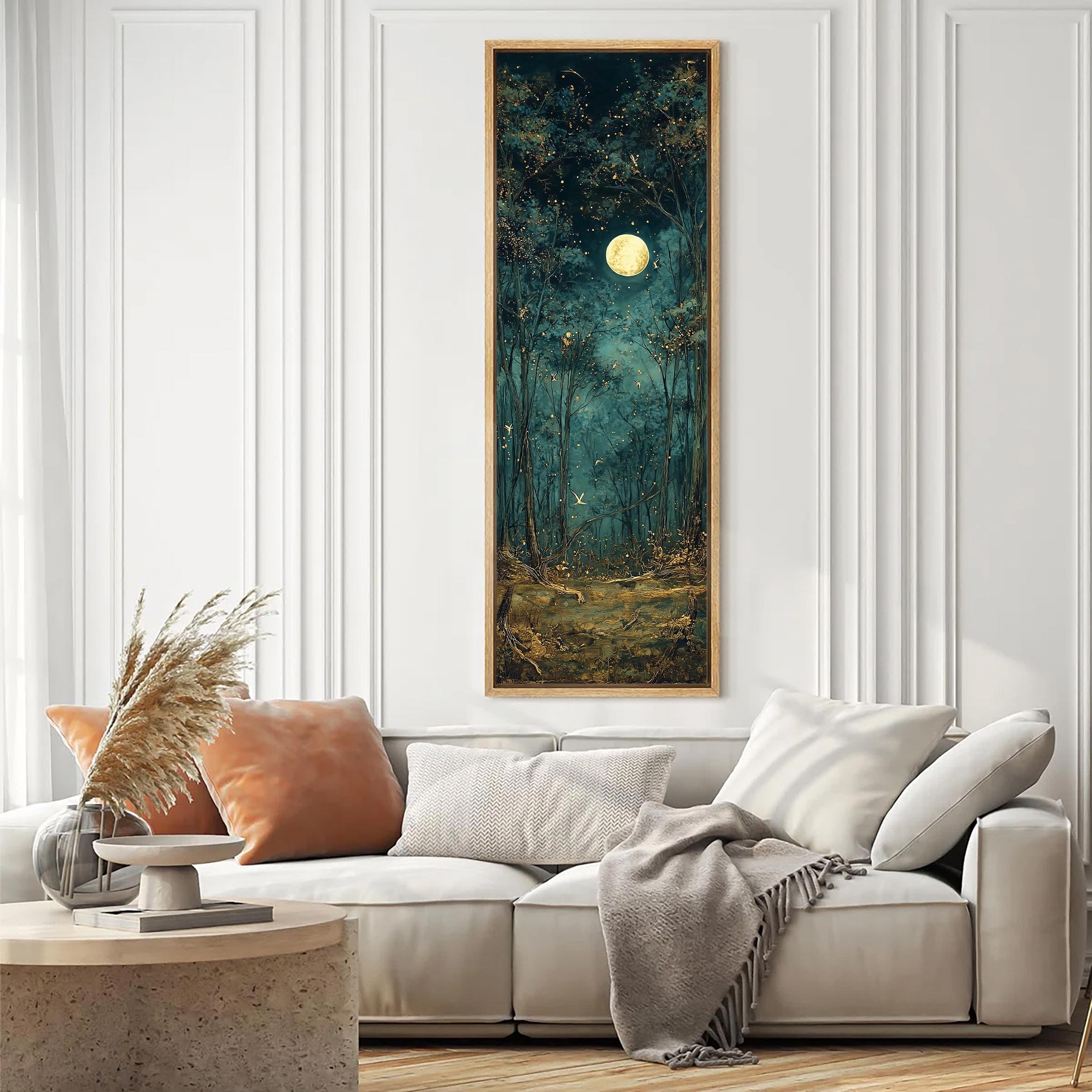 Dark Academia Moonlit Forest Canvas Print - Vintage Gothic Decor - Etsy