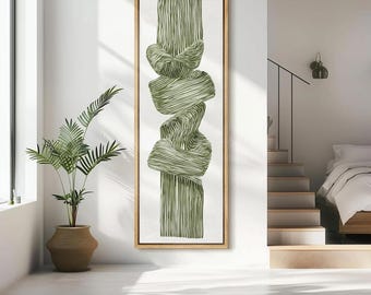 Abstract Green Botanical Simple Minimalist Extra Large Framed Wall Art Oversized Canvas Print