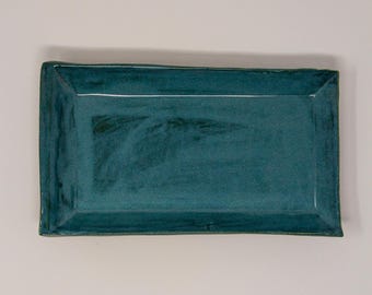 Minimalist Deep Ocean Blue Sushi Platter