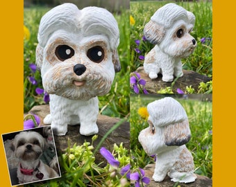 shih-tzu beeldje, shihtzu kunst, shih-tzu schilderij, huisdier gedenkteken, aangepaste huisdier schilderij, aangepaste hond beeldje, hondenliefhebbers