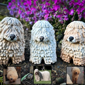 Figura de Komondor personalizada, arte de mascota de dibujos animados, perro pastor húngaro, perro de raza rara, perro guardián de ganado, arte de Komondor, pintura de Komondor, perros
