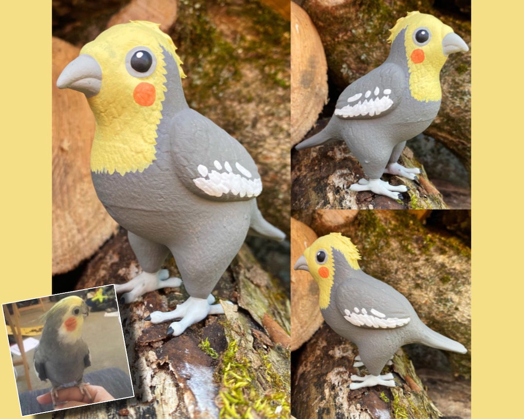 Cockatiel Bird Figurine Cockatiel Art Cockatiel Painting - Etsy