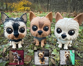Figura de yorkshire terrier personalizada, yorkshire terrier, perro yorkshire terrier, amantes de los yorkshire terrier, arte yorkshire terrier, monumento conmemorativo para mascotas, figuras de perro, arte personalizado para mascotas