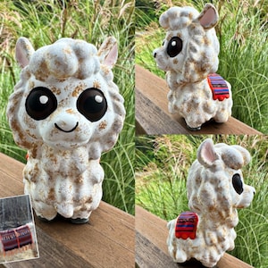 llama figurine, custom cartoon pet figurine, pet memorial, llama art, llama lovers, llama painting, handpainted pet figurine, alpaca, llamas