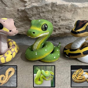 aangepast slangenbeeldje, cartoon huisdier schilderij, slangenliefhebbers, balpython, maïsslang, ratelslang, slangenkunst, boa's, reuzenslang, reptielen