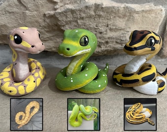 aangepast slangenbeeldje, cartoon huisdier schilderij, slangenliefhebbers, balpython, maïsslang, ratelslang, slangenkunst, boa's, reuzenslang, reptielen