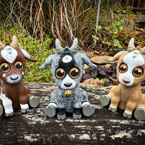 custom goat figurine, cartoony pet painting, pygmy goat, dwarf goat, boer goat, billy goat, goat painting, goat art, pet memorial, farm life