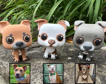 custom pitbull figurine, custom pet painting, bully breed, pitty, pibble, pitbull mix dog, dog art, pitbull painting, bully dog, pitbull art