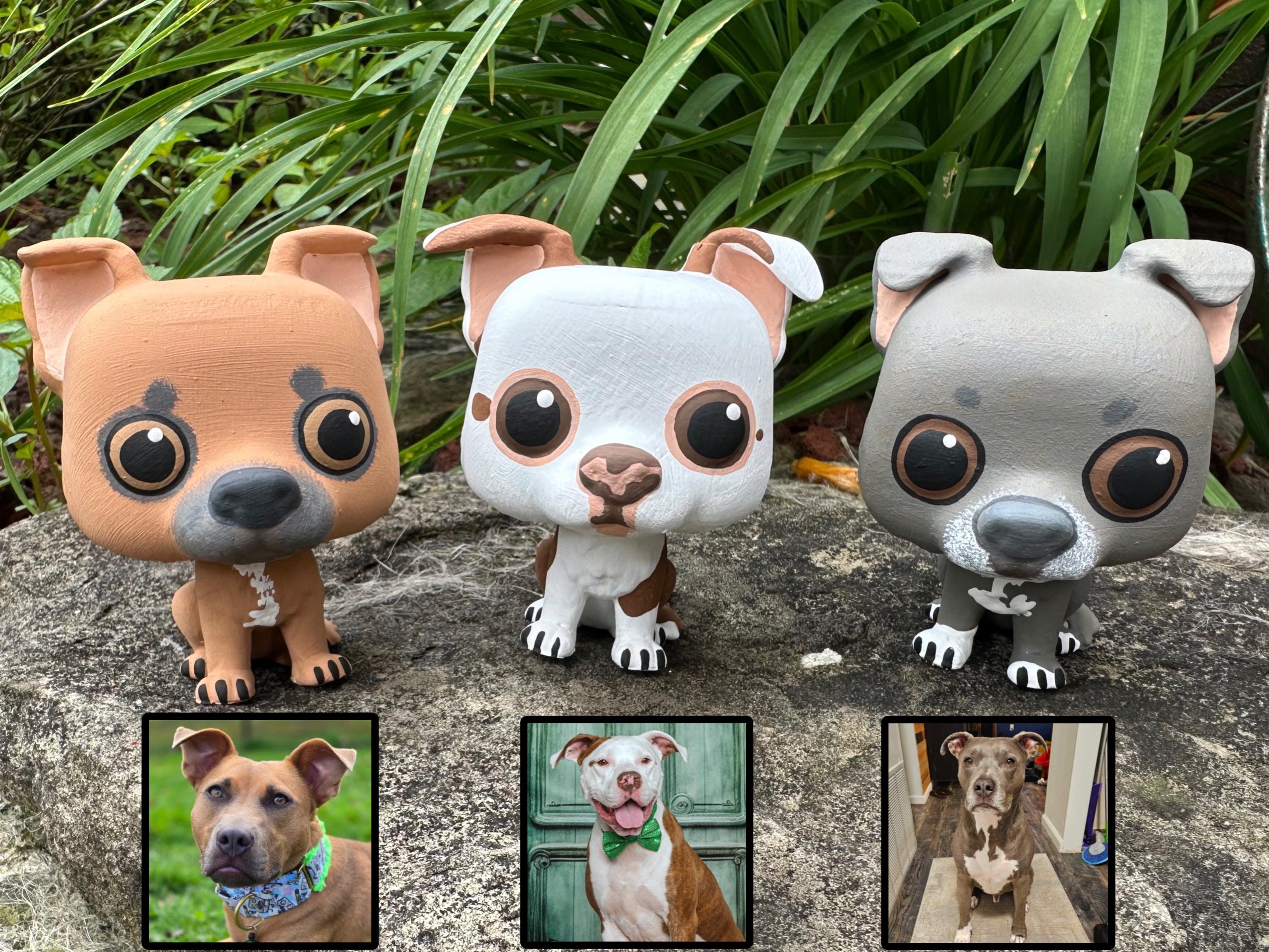 Custom Pitbull Figurine, Custom Pet Painting, Bully Breed, Pitty