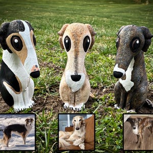 custom silken windhound figurine, cartoon pet art, silken windsprite, sighthound owners, borzoi, pet memorial, long nose dog, dog painting