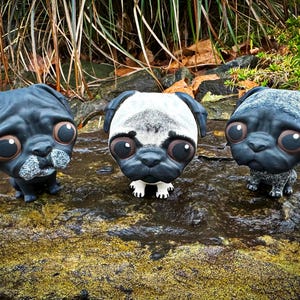 custom pug figurine, pug paining, cartoon dog art, pet memorial, puggle, pug mix, pug lovers, pug art, dog painting, custom pet art, pugs