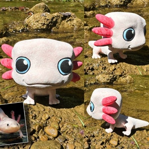Axolotl-Figur, Cartoony-Haustiergemälde, Axolotl-Liebhaber, Axolotl-Kunst, Axolotl-Gemälde, Amphibienbesitzer, individuelles Haustiergemälde, Reptilienkunst