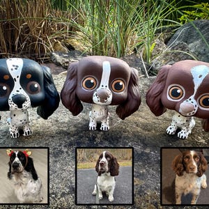 custom english springer spaniel figurine, custom pet painting, springer spaniel dog, pet memorial, dog figurine, pet figurine, dog owners