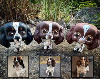 custom english springer spaniel figurine, custom pet painting, springer spaniel dog, pet memorial, dog figurine, pet figurine, dog owners