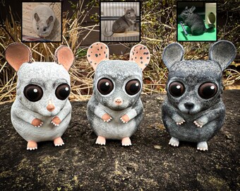 benutzerdefinierte Chinchilla Figur, Cartoon Haustier Kunst, Haustier Gedenkstätte, Chinchilla Malerei, Chinchilla Geschenke, exotische Tierbesitzer, Chinchilla Kunst