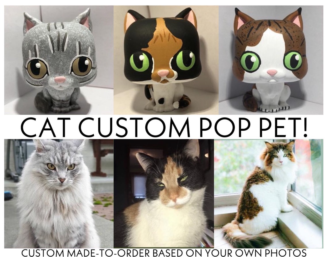 Cat Custom Pop Pet Made to Order Funko Art | Etsy