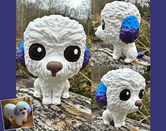 Bichon Frise Figur, individuelle Haustiermalerei, Bichon-Liebhaber, Bichon Hund, Hundekunst, Bichon Frise Kunst, Haustier Gedenkstätte, Bichon Hundemalerei, Haustierkunst